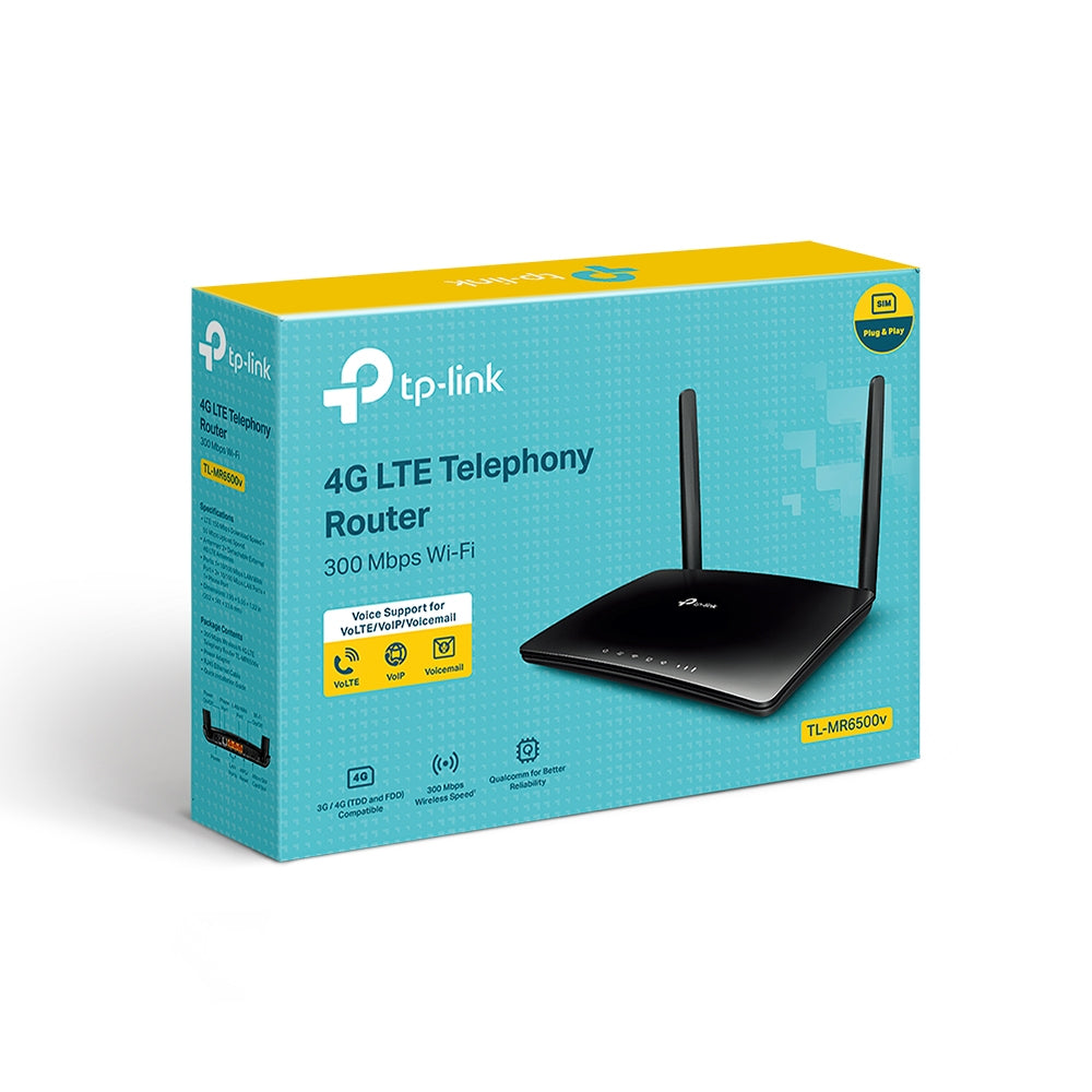TP-Link Archer TL-MR6500v 300Mbps 4G LTE Telephony WiFi Router | Two detachable antennas | WiFi and Phone Calls All in One Router TP-Link Archer TL-MR6500v 300Mbps 4G LTE Telephony WiFi Router | Two detachable antennas | WiFi and Phone Calls All in One Router
